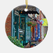 Alexandria VA - Restaurant mit braunem Markisen Keramik Ornament (Vorne)