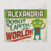 Alexandria Virginia Robot - Funny Vintag Postkarte (Vorderseite)
