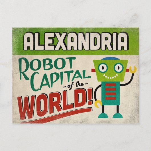 Alexandria Virginia Robot - Funny Vintag Postkarte (Vorderseite)