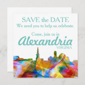 ALEXANDRIA, VIRGINIA SKYLINE VIBRANCE - SAVE THE DATE (Vorne/Hinten)