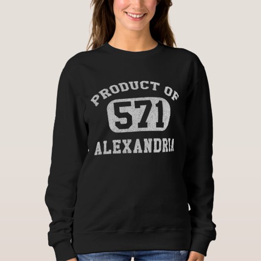 Alexandria Virginia Vintage Retro Area Code Sweatshirt (Vorderseite)