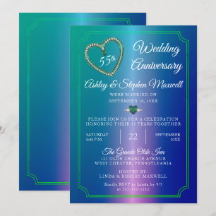 Alexandrit-Diamant-55. Hochzeitstag-Feier Einladung