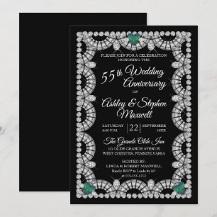 Alexandrit-Diamant-55. Hochzeitstagfeier Einladung