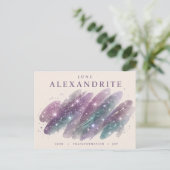 Alexandrit-Geburtsstein-Design für Juni Postkarte (Stehend Vorderseite)