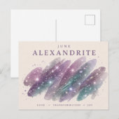 Alexandrit-Geburtsstein-Design für Juni Postkarte (Vorne/Hinten)