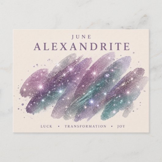 Alexandrit-Geburtsstein-Design für Juni Postkarte (Vorderseite)