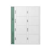 Alexandrit Teal Einfacher Moderner Wochenplaner Notizblock (Rotiert)