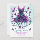 Alexandrite Aquamarin Butterfly Dress June Birthst Einladung (Vorderseite)