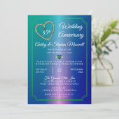 Alexandrite Diamond 55. Party zum Hochzeitstag Einladung (Stehend Vorderseite)