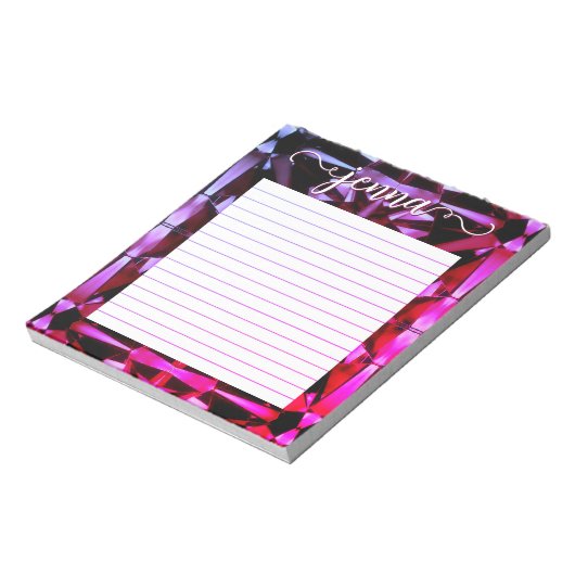 Alexandrite Gemstone Lined Personalisiert Notizblock (Rotiert)