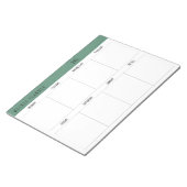 Alexandrite Teal Simple Modern Weekly Planner Notizblock (angewinkelt)