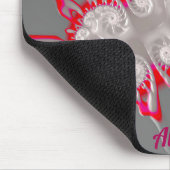 ALEXIA ~ FLUORO PINK RED GRAY WHITE ~ Fraktal Mousepad (Ecke)