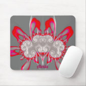 ALEXIA ~ FLUORO PINK RED GRAY WHITE ~ Fraktal Mousepad (Mit Mouse)