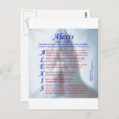 Alexis Acrostic Postkarte (Vorne/Hinten)