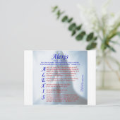 Alexis Acrostic Postkarte (Stehend Vorderseite)