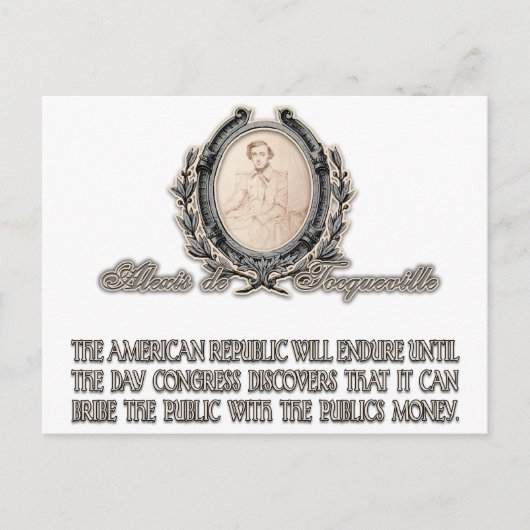 Alexis de Tocqueville Quote: America's Lifetime Postkarte (Vorderseite)