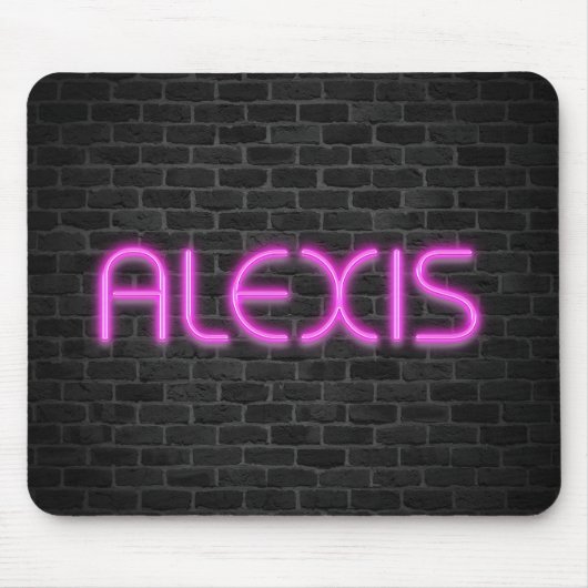 ALEXIS in rosa Neonleuchten Mousepad (Vorne)