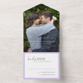 Alexis Lavender Elegante Moderne Hochzeit All In One Einladung (Innen Boden)