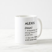 Alexis Name, Bearbeitbarer Name, Benutzerdefiniert Kaffeetasse (VorderseiteRechts)