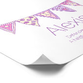 Alexis-Name bedeutet lila rosa gezeichnet Strauß Poster (Ecke)