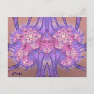 ALEXIS ~ Pastellrosa und Lila 3D-Design ~ Postkarte