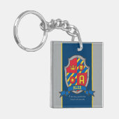 Alexnamensbedeutungsjungenritter-Wappengewohnheit Schlüsselanhänger (Vorderseite links)