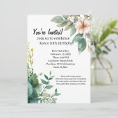 Alex's Floral 10. Geburtstag Einladung (Stehend Vorderseite)