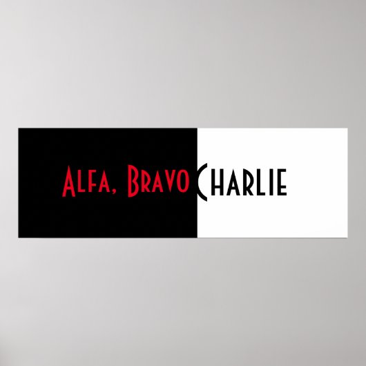 Alfa, Bravo Charlie Poster (Vorne)