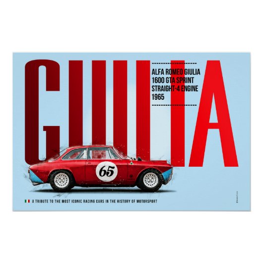 Alfa Giulia 1600 Tribute Poster (Vorderseite)
