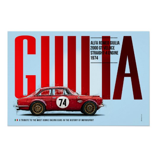 Alfa Giulia 2000 Tribute Poster (Vorderseite)