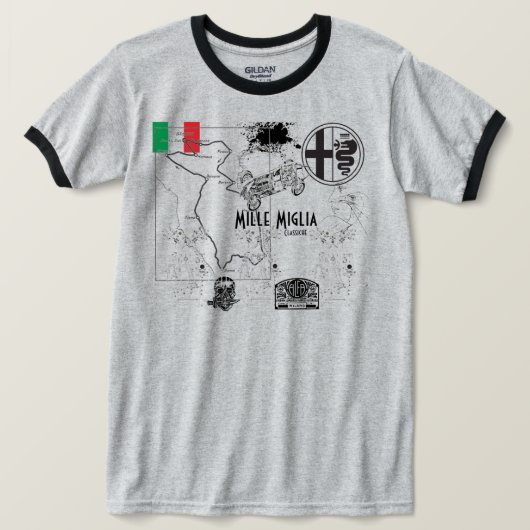 Alfa Romeo Mille Miglia Rennen T-Shirt (Design vorne)