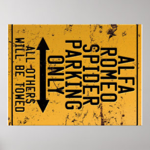 Alfa Romeo Spider Parken Nur erlaubt Poster