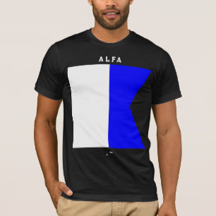 Alfa-Signalflagge Morse-Code Nautisches Design T-Shirt