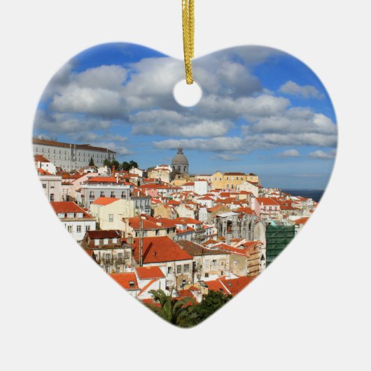 Alfama Lissabon Dachspitzen Keramik Ornament (Vorne)