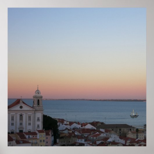 Alfama Sunset Lissabon Portugal Foto Poster (Vorne)