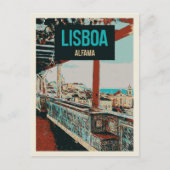 Alfama View Illustration, Lissabons Charme Postkarte (Vorderseite)