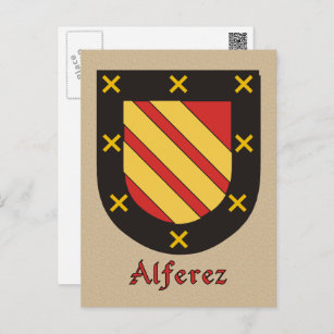 Alferez Ancestral Heraldic Shield Postkarte