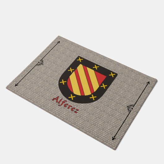Alferez Historischer Schild auf Kobelstein Fußmatte (Schrägansicht)