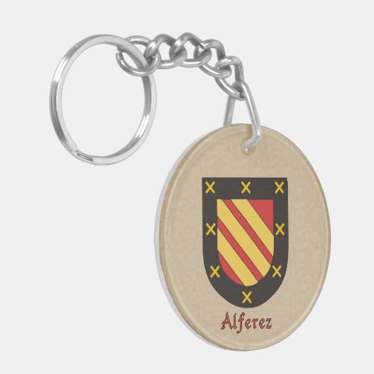 Alferez Historischer Schild und Flagge Mexikos Schlüsselanhänger (Vorderseite links)