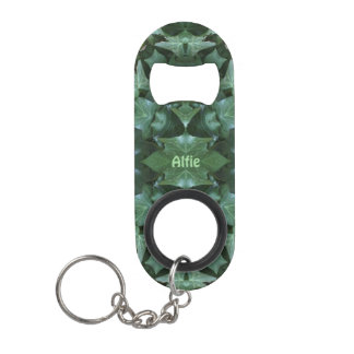 ALFIE ~ GRÜNE BLÄTTER IVY ~ SCHLÜSSELANHÄNGER FLAS MINI FLASCHENÖFFNER