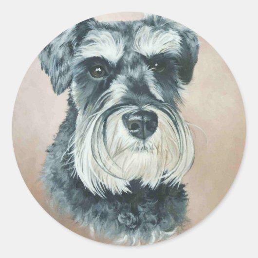 Alfie - Miniatur-Schnauzer Runder Aufkleber (Vorderseite)