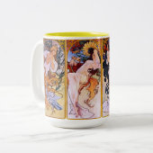 Alfons (Alphonse) Muchas "Four Seasons" Art - Zweifarbige Tasse (Vorderseite Links)