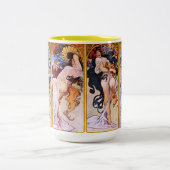 Alfons (Alphonse) Muchas "Four Seasons" Art - Zweifarbige Tasse (Mittel)