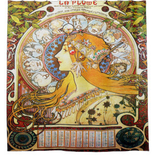 Alfons Mucha 1896 Tierkreis Duschvorhang