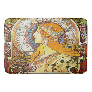 Alfons Mucha 1896 Zodiac Badematte