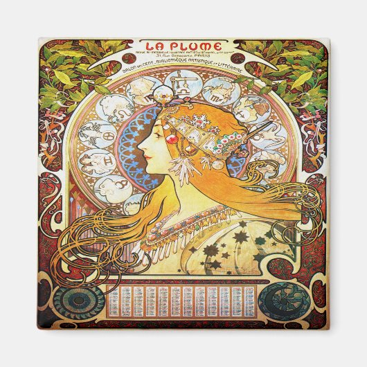 Alfons Mucha 1896 Zodiac Magnet (Vorne)