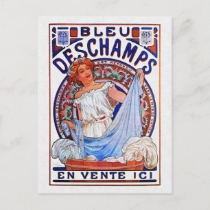Alfons Mucha 1897 Blau Deschamps Postkarte