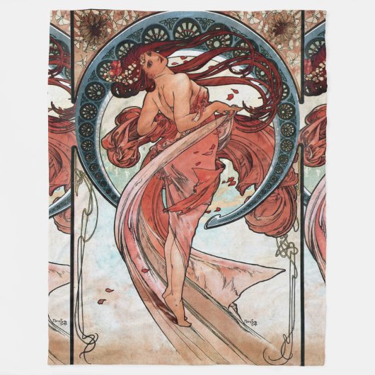 Alfons Mucha 1898 Tanz Fleecedecke (Vorderseite)