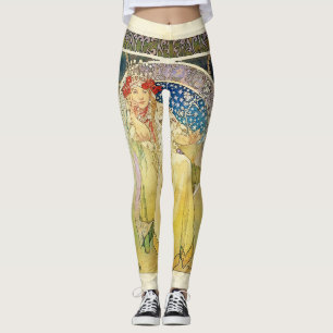 Alfons Mucha 1911 Prinzessin Hyacinta Leggings