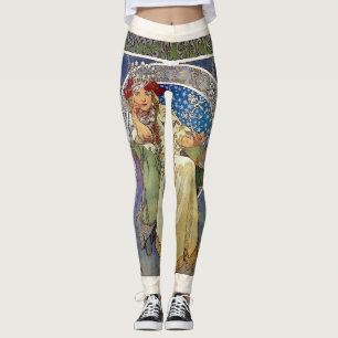 Alfons Mucha 1911 Prinzessin Hyacinta Leggings